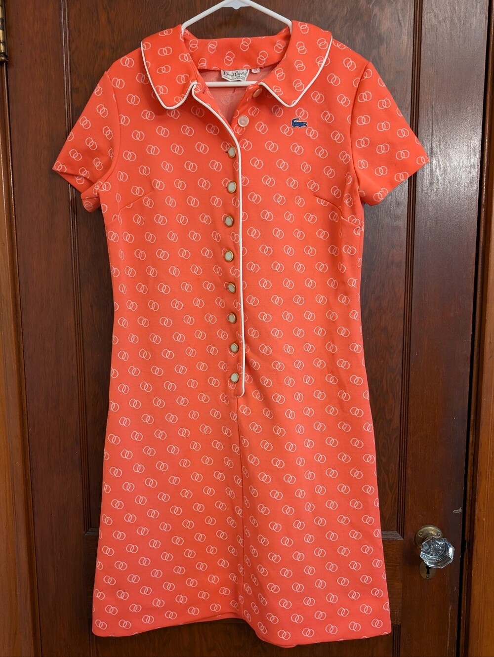 Pristine! Vintage 1960s David Crystal Lacoste Button Front Dress